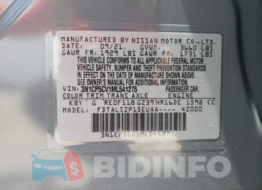 3N1CP5CV1ML541275 Photo# 13