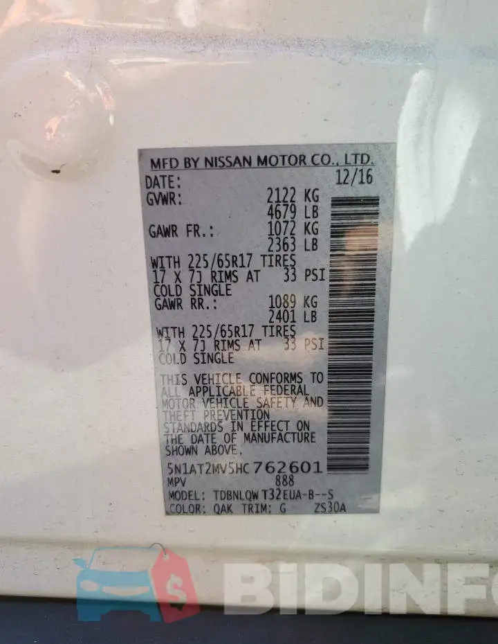 5N1AT2MV5HC762601 Photo# 13