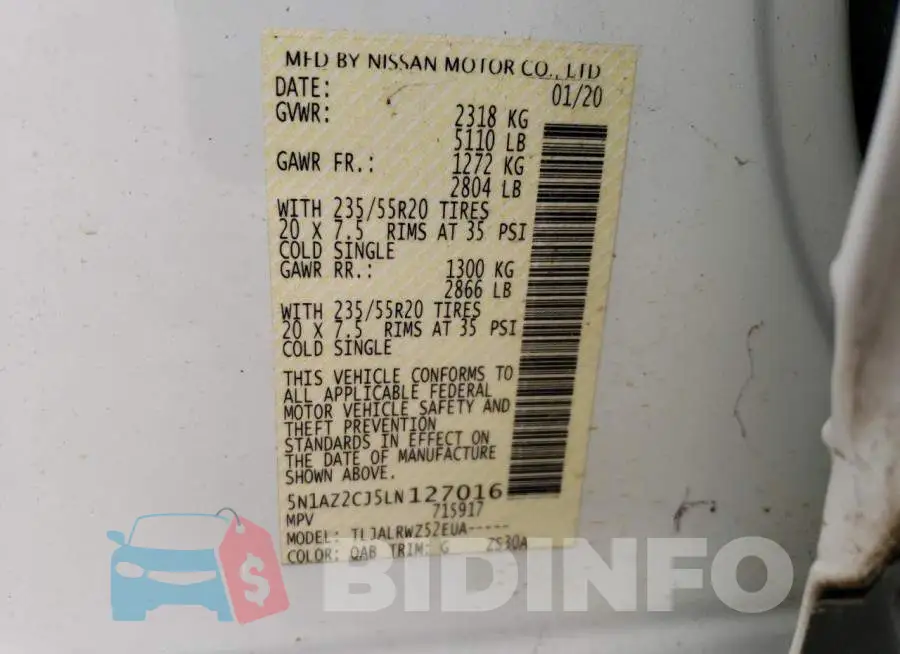 5N1AZ2CJ5LN127016 Photo# 13