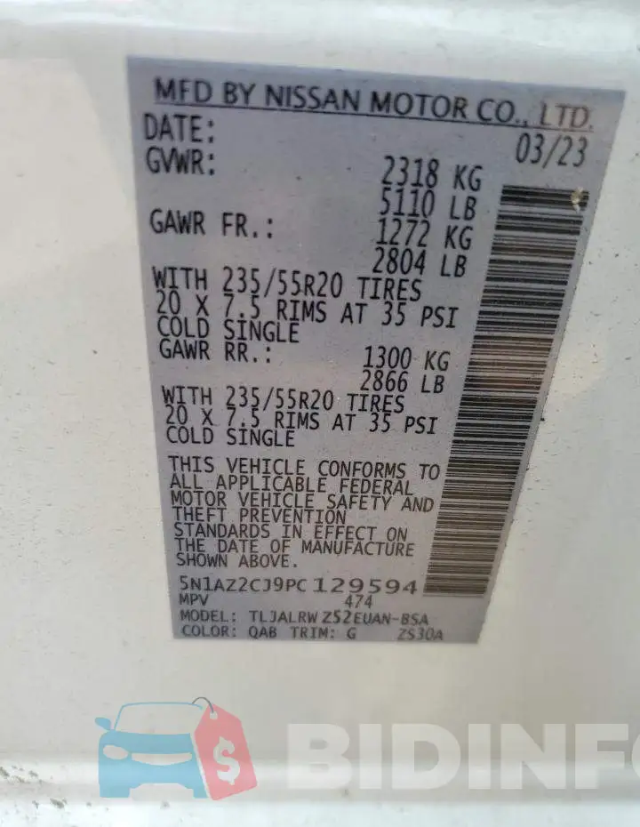 5N1AZ2CJ9PC129594 Photo# 13