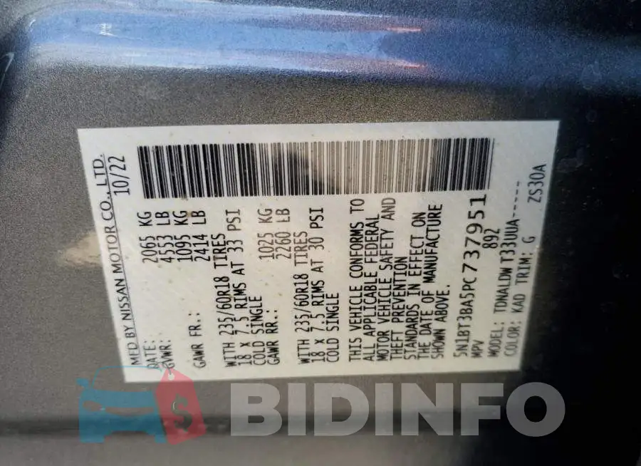 5N1BT3BA5PC737951 Photo# 13