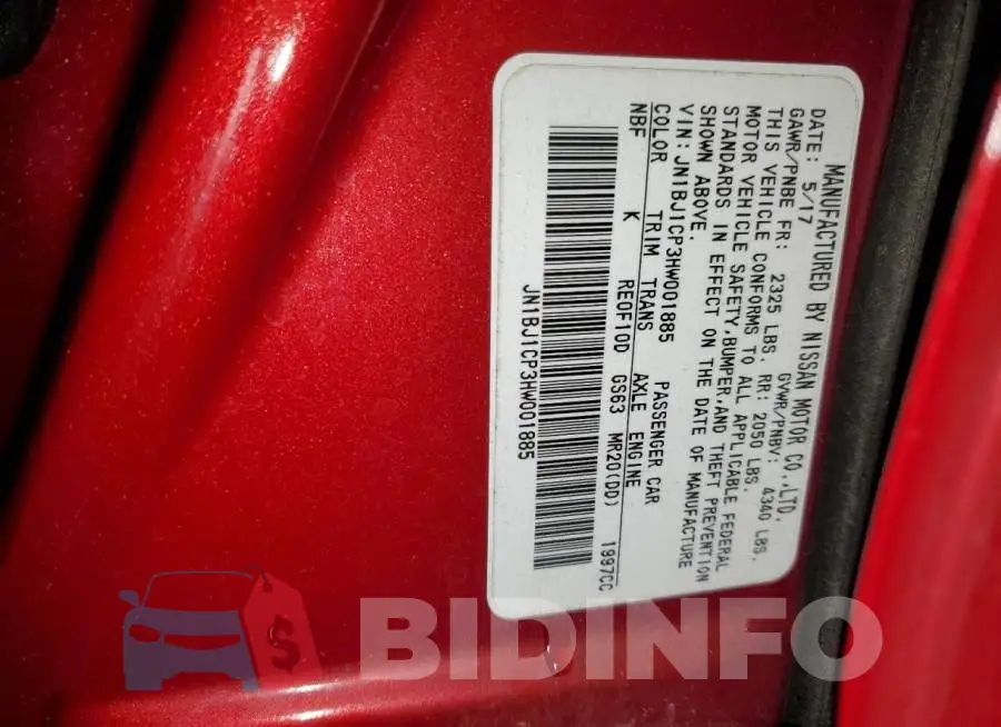 JN1BJ1CP3HW001885 Photo# 12