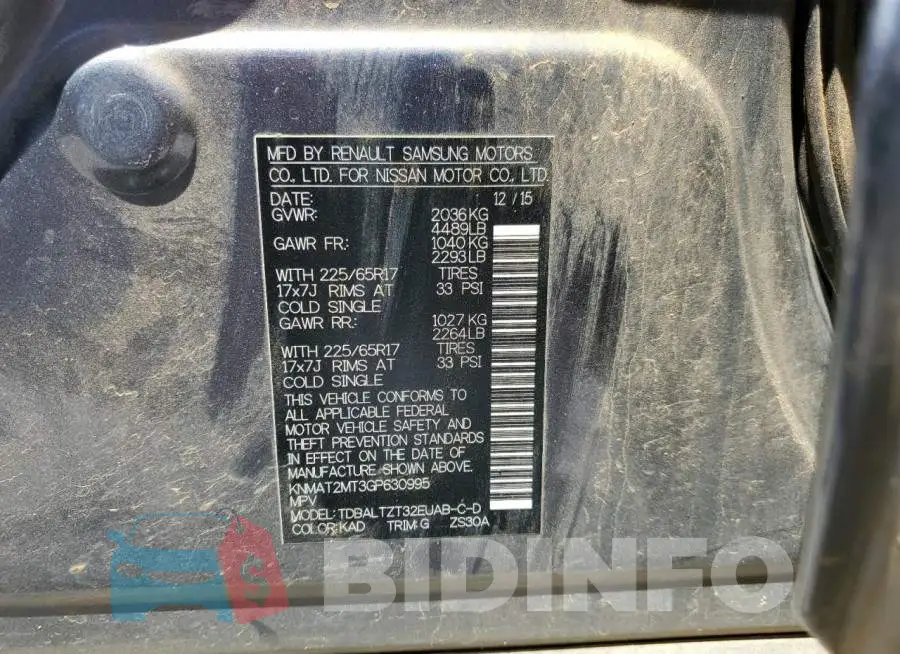 KNMAT2MT3GP630995 Photo# 13