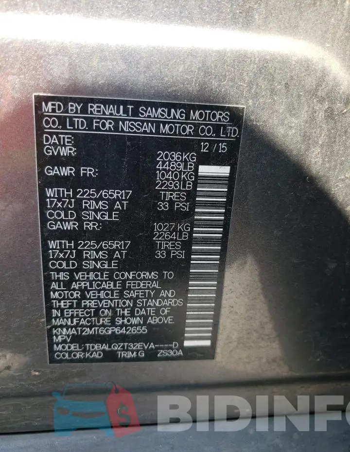 KNMAT2MT6GP642655 Photo# 13