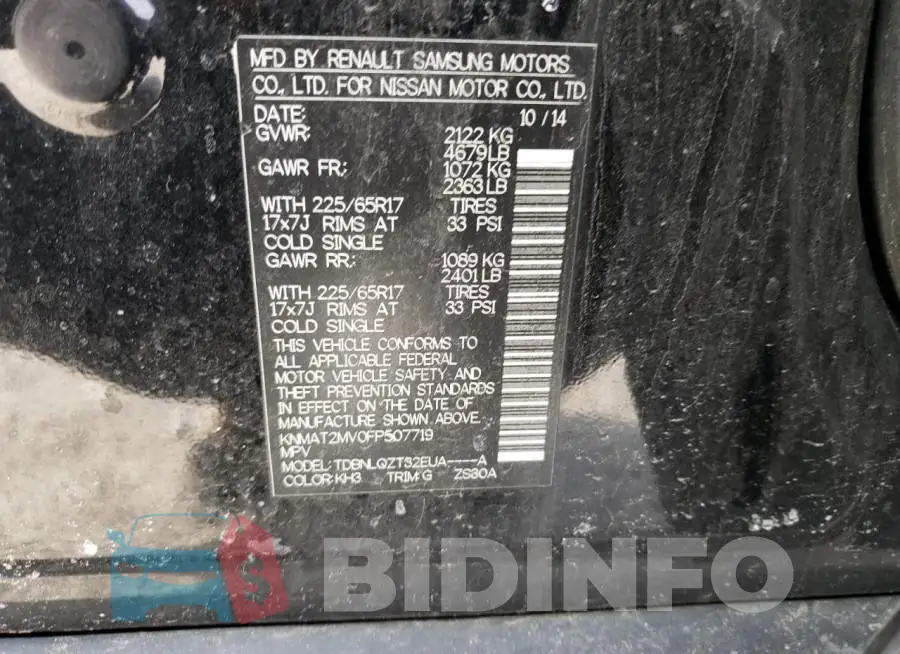 KNMAT2MV0FP507719 Photo# 13