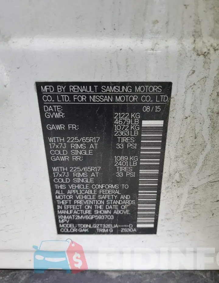 KNMAT2MV6GP593703 Photo# 13