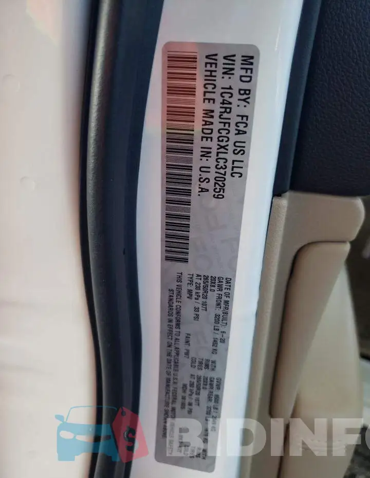 1C4RJFCGXLC370259 Photo# 14
