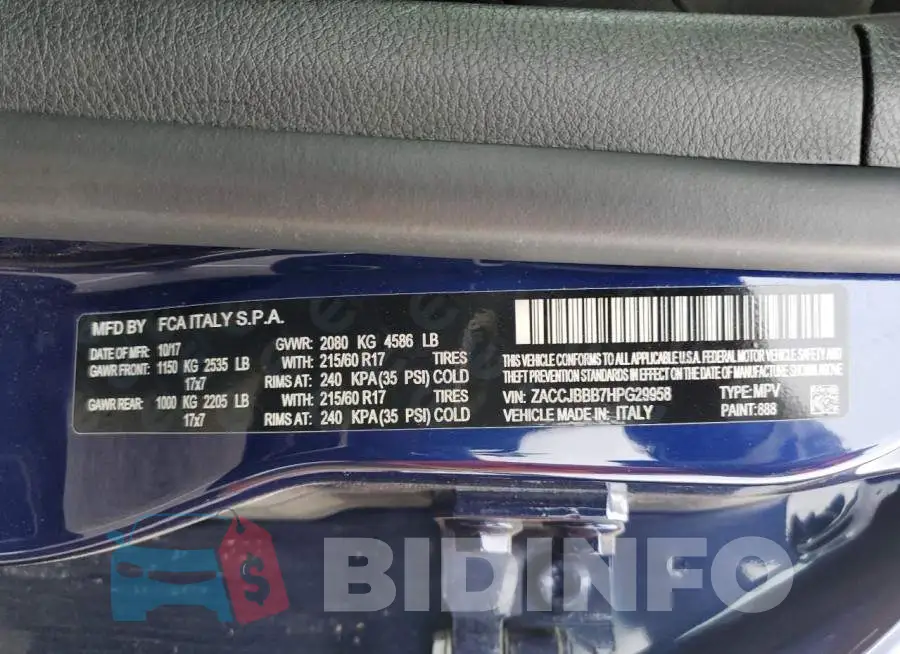 ZACCJBBB7HPG29958 Photo# 12