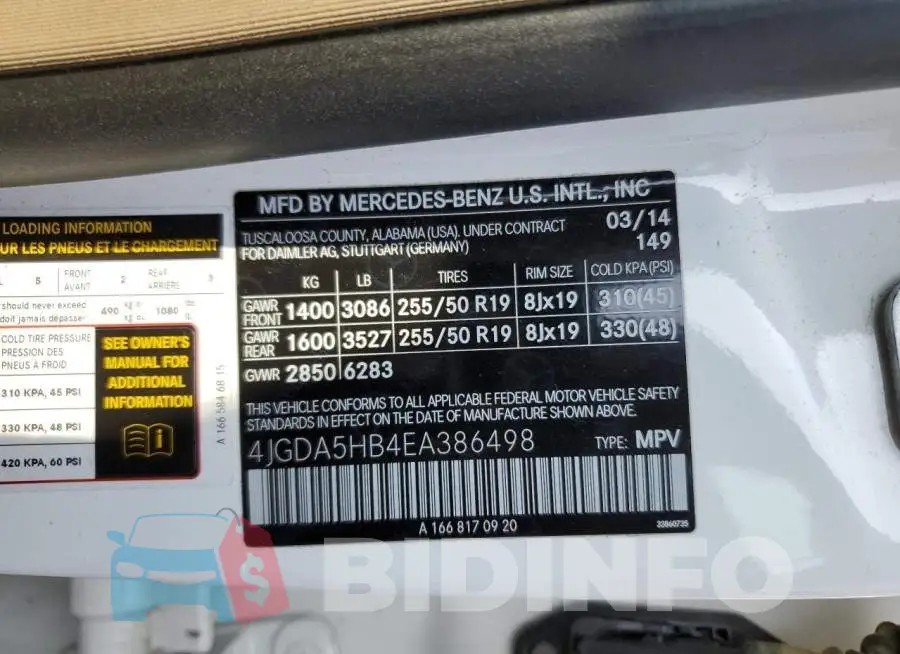 4JGDA5HB4EA386498 Photo# 13