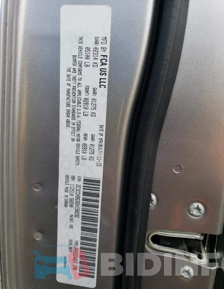 2C3CDXBG3GH150232 Photo# 12