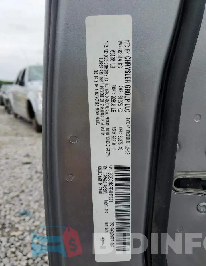 2C3CDXBG6EH197123 Photo# 13