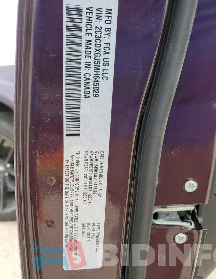 2C3CDXGJ5MH645029 Photo# 13