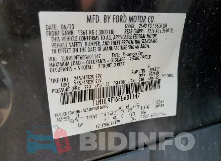 1LNHL9FT6EG601147 Photo# 12