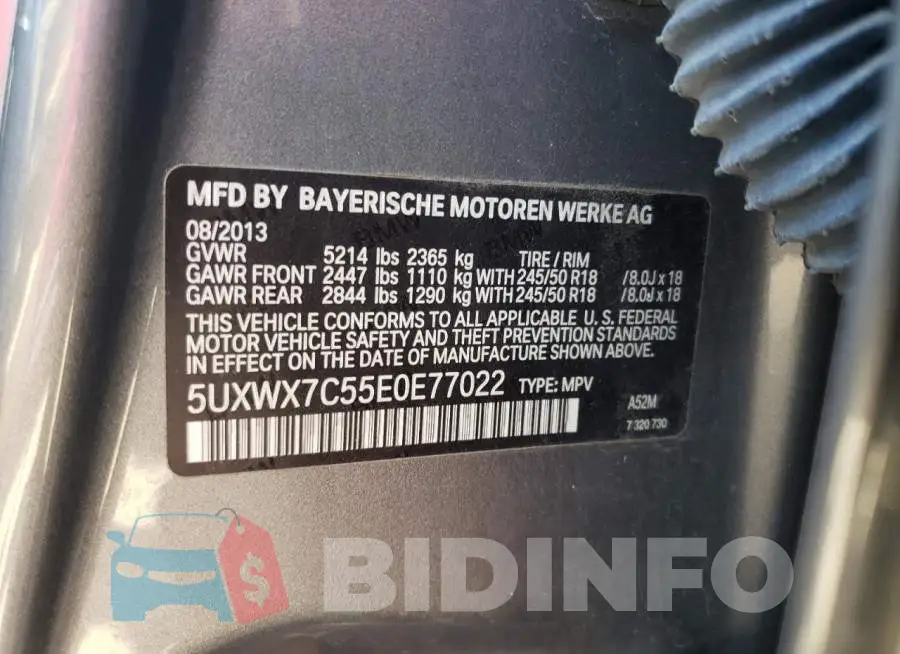 5UXWX7C55E0E77022 Photo# 13