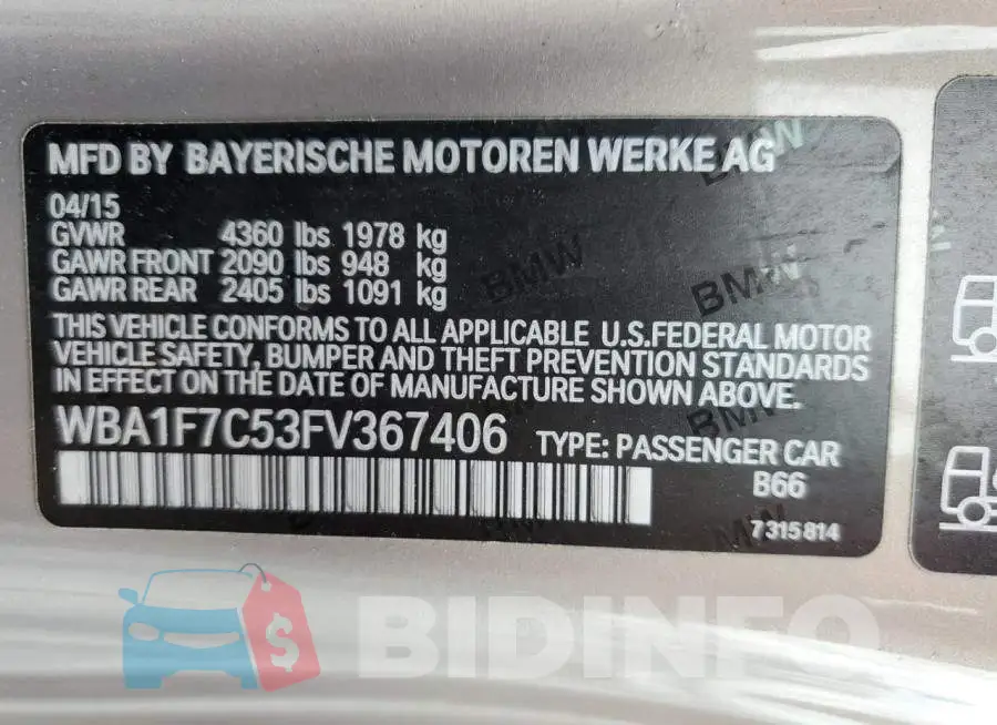 WBA1F7C53FV367406 Photo# 13