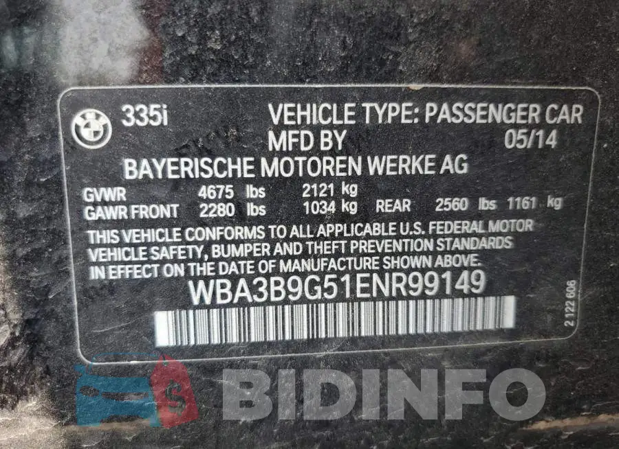 WBA3B9G51ENR99149 Photo# 12