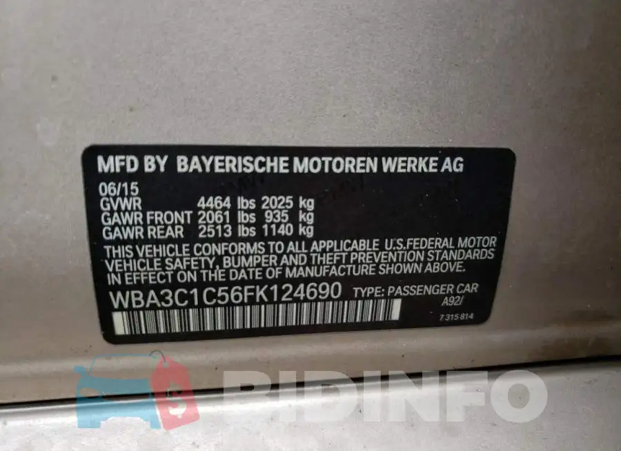 WBA3C1C56FK124690 Photo# 12