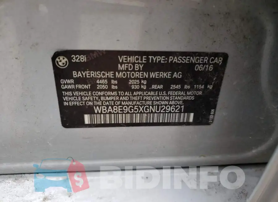 WBA8E9G5XGNU29621 Photo# 12
