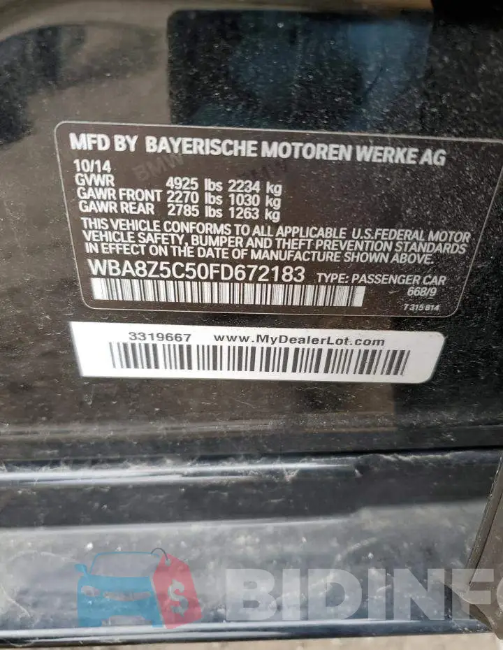 WBA8Z5C50FD672183 Photo# 12