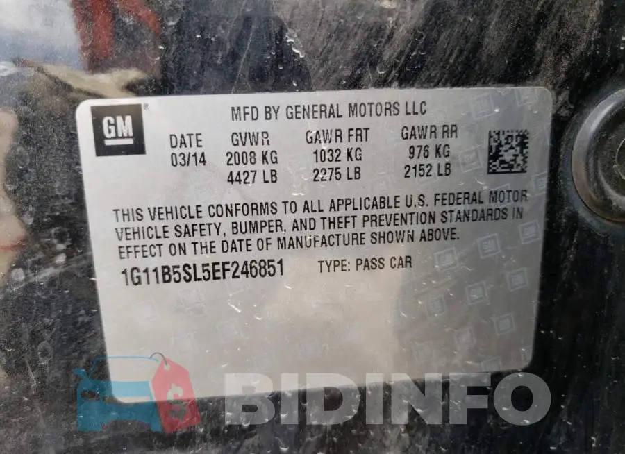 1G11B5SL5EF246851 Photo# 12