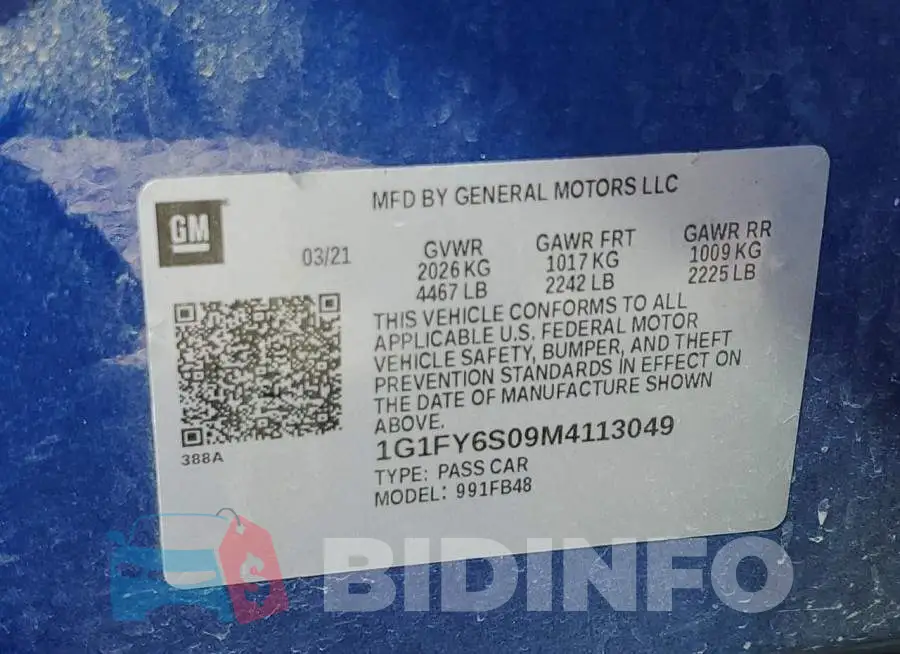 1G1FY6S09M4113049 Photo# 13