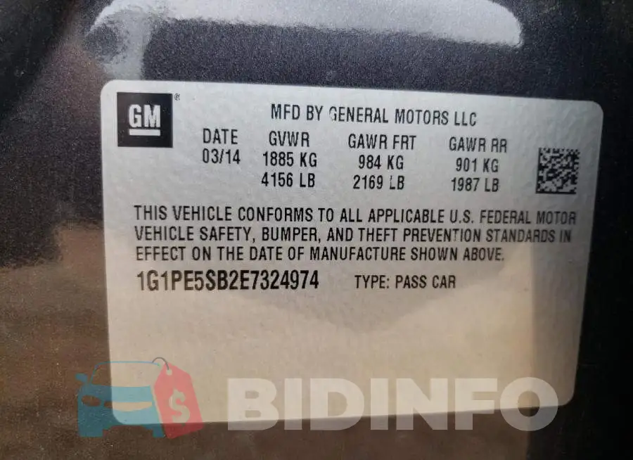 1G1PE5SB2E7324974 Photo# 12