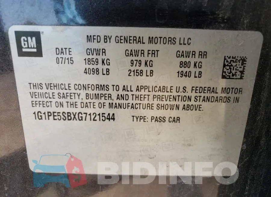 1G1PE5SBXG7121544 Photo# 12
