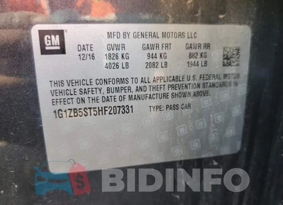 1G1ZB5ST5HF207331 Photo# 12