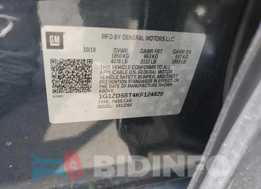 1G1ZD5ST4KF124829 Photo# 12