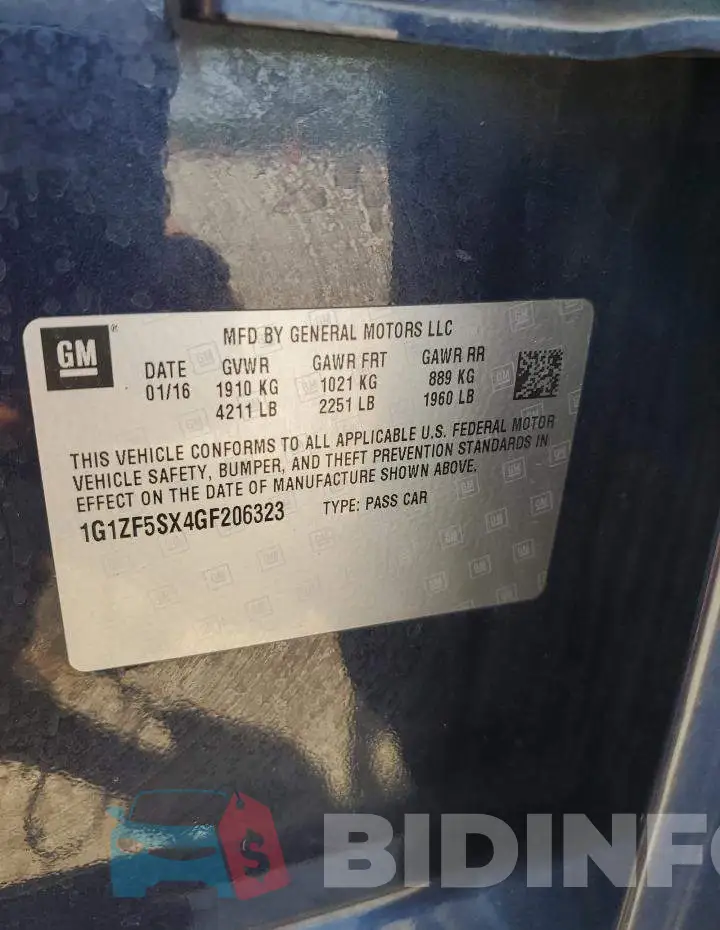 1G1ZF5SX4GF206323 Photo# 12