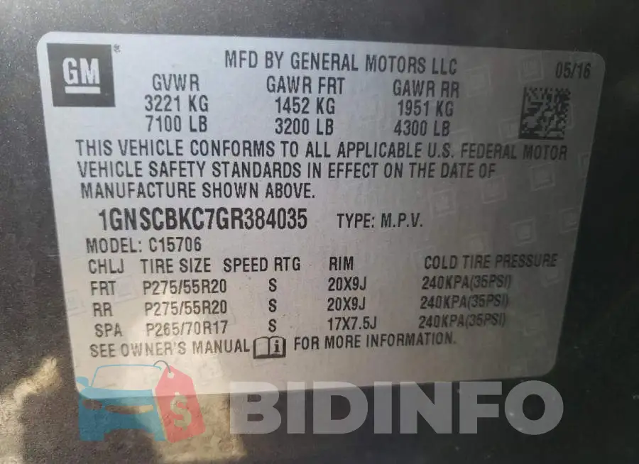 1GNSCBKC7GR384035 Photo# 14