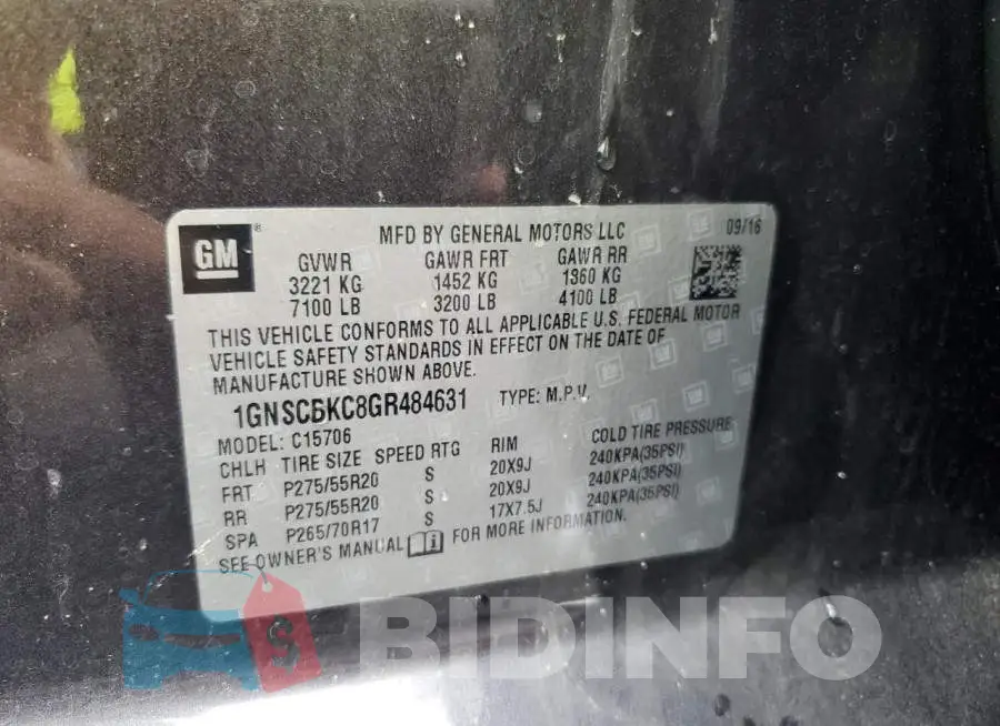 1GNSCBKC8GR484631 Photo# 13