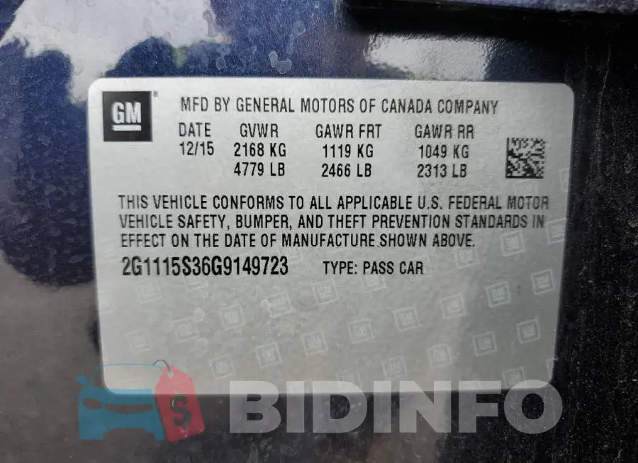 2G1115S36G9149723 Photo# 12