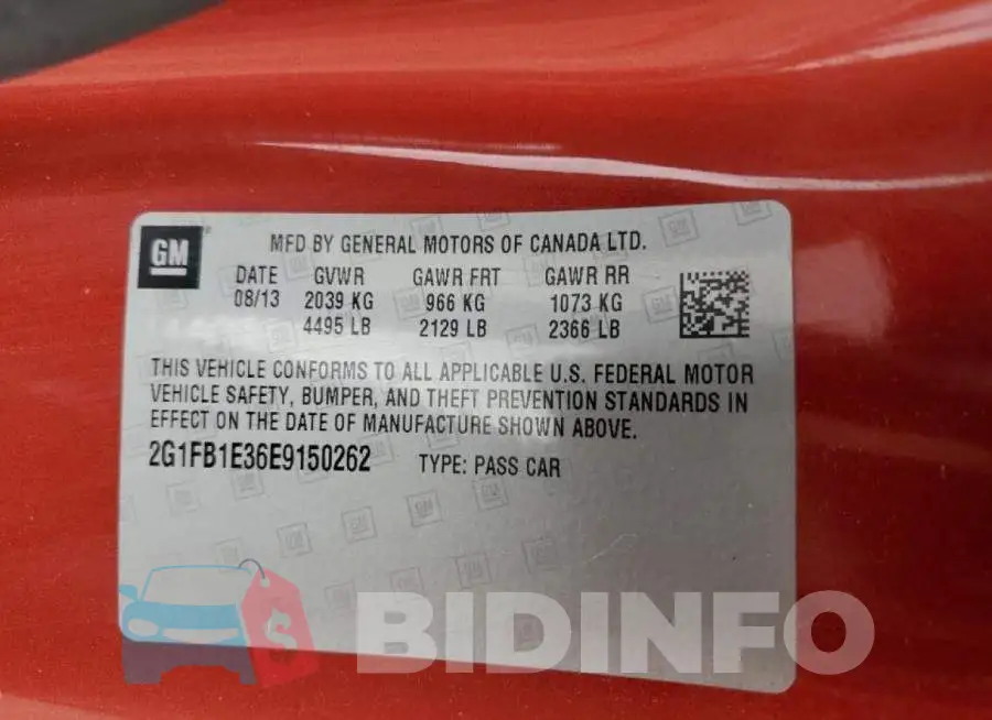 2G1FB1E36E9150262 Photo# 12