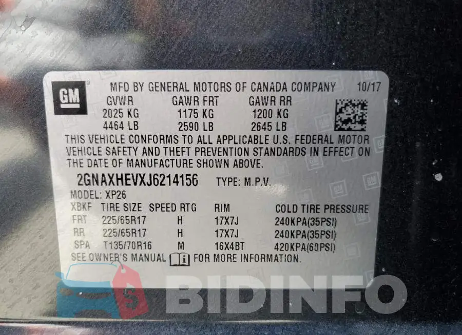 2GNAXHEVXJ6214156 Photo# 14