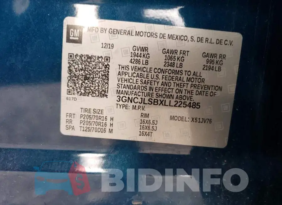 3GNCJLSBXLL225485 Photo# 12