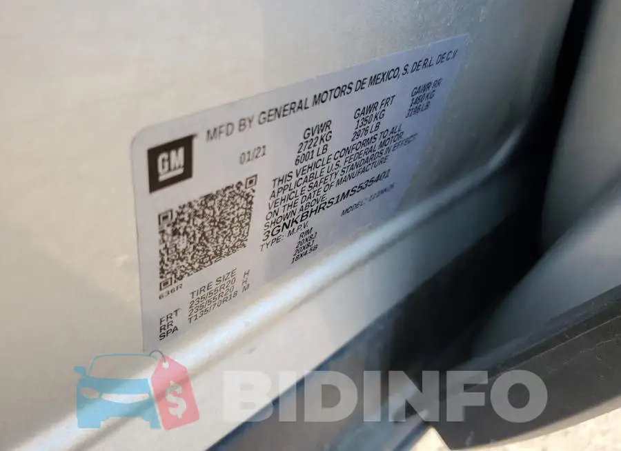 3GNKBHRS1MS535401 Photo# 13