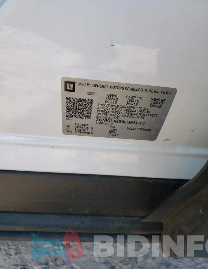 3GNKBJRS8LS641107 Photo# 12