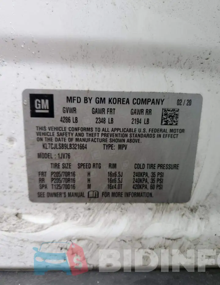 KL7CJLSB9LB321664 Photo# 12