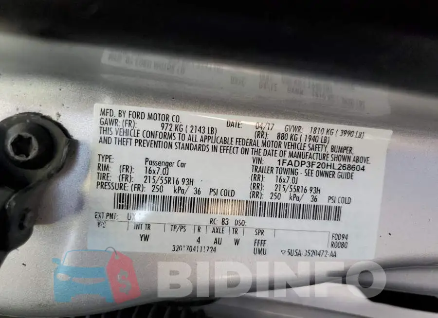 1FADP3F20HL268604 Photo# 12