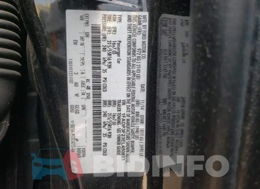 1FADP3F23EL450891 Photo# 12