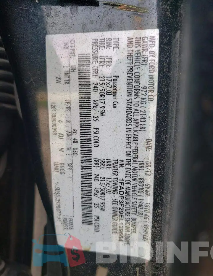 1FADP3F29EL129664 Photo# 13