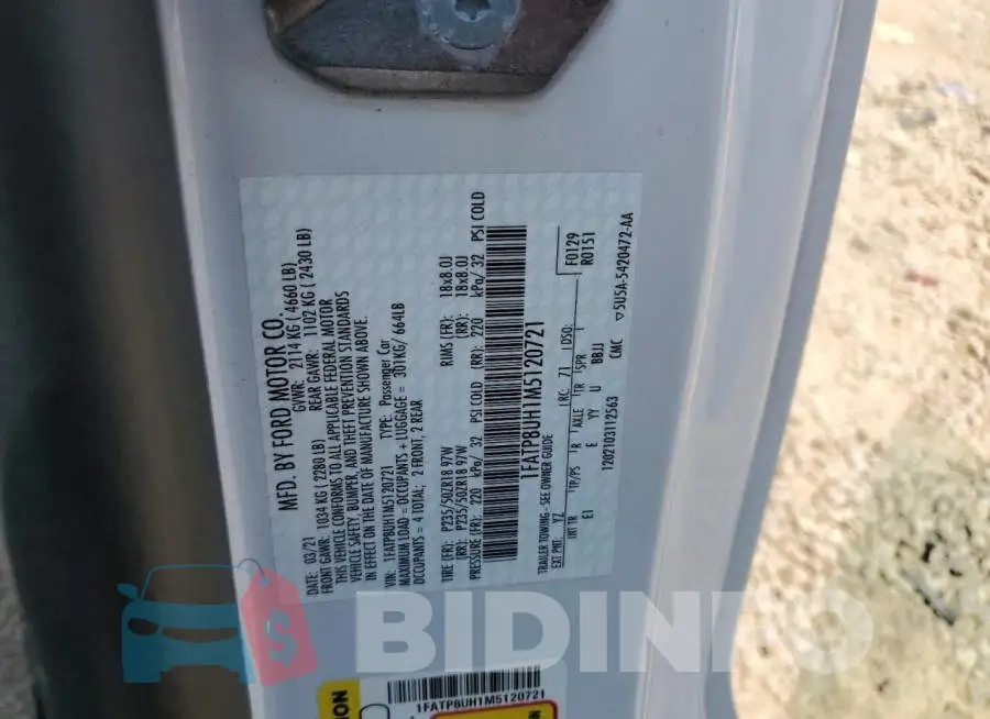 1FATP8UH1M5120721 Photo# 12