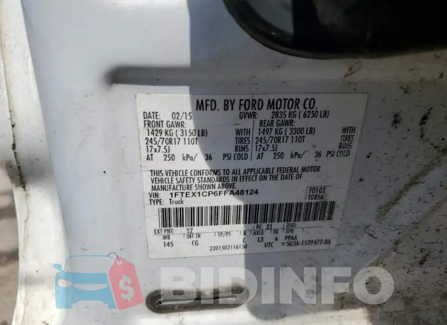 1FTEX1CP6FFA48124 Photo# 12