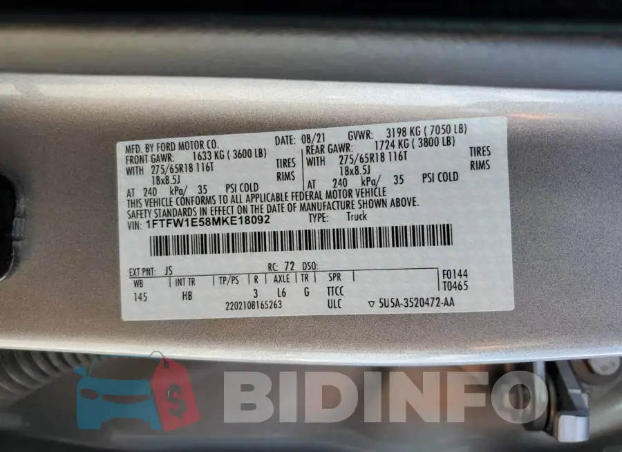 1FTFW1E58MKE18092 Photo# 12