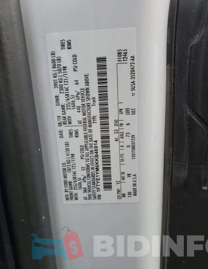 1FTYE1YM6KKB46914 Photo# 13