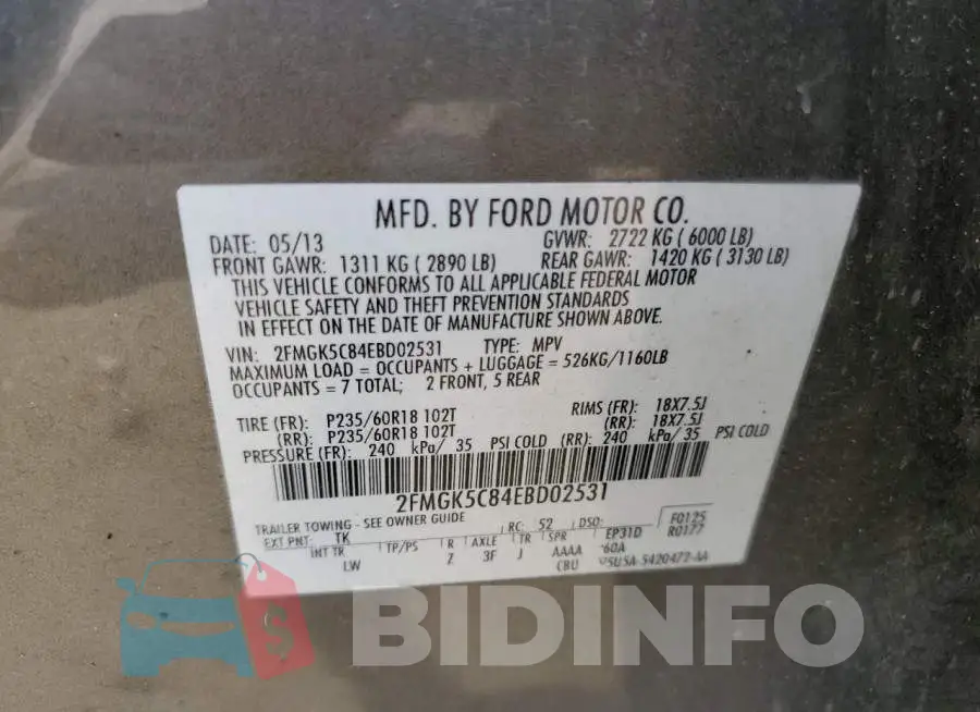 2FMGK5C84EBD02531 Photo# 12