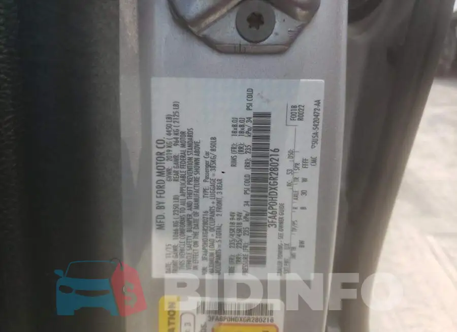 3FA6P0HDXGR280216 Photo# 12