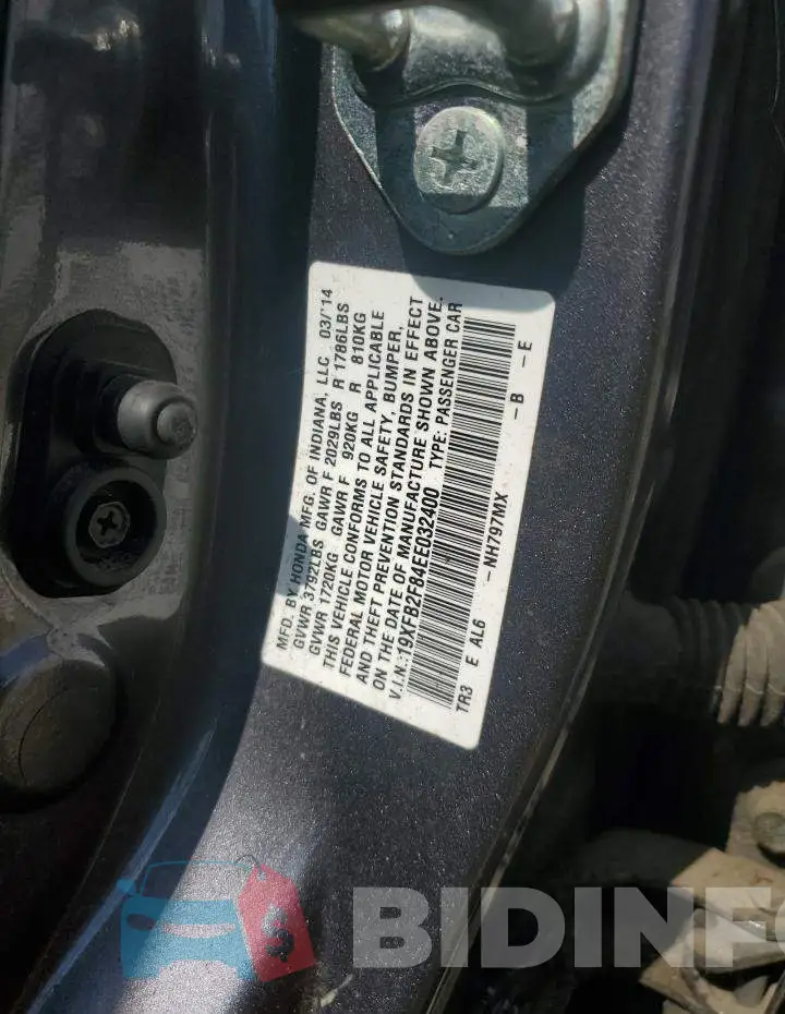 19XFB2F84EE032400 Photo# 12