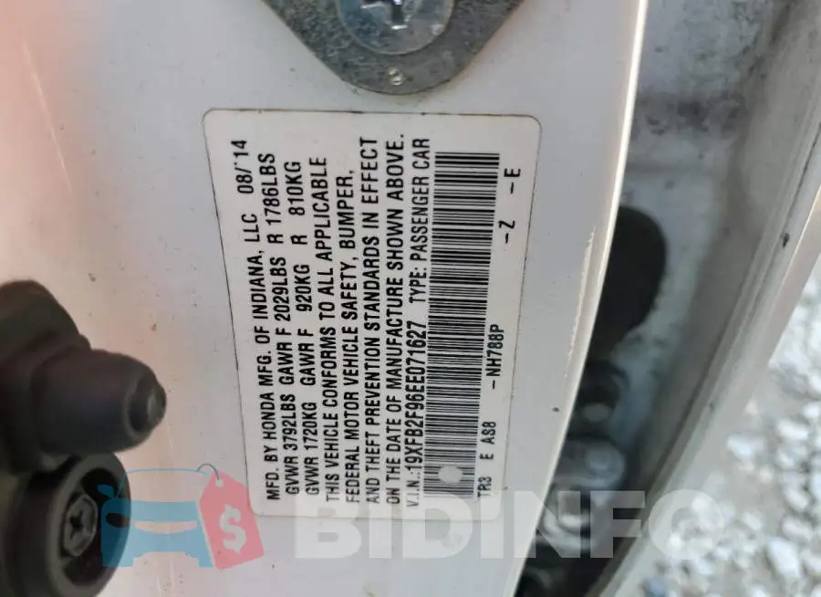 19XFB2F96EE071627 Photo# 12